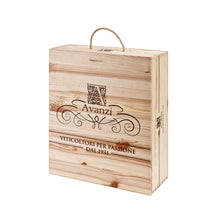 Carica l'immagine nel visualizzatore di Gallery, Cassetta in legno da 3 bottiglie con Vini del Garda e Olio Extravergine.